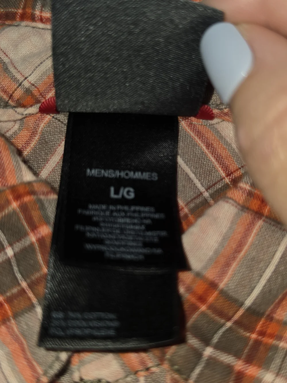 The North Face Men’s Orange Plaid Button-Down Shirt